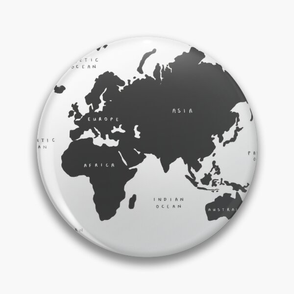 Item preview, World Map - Black and White designed and sold by Those Pencil Shavings.