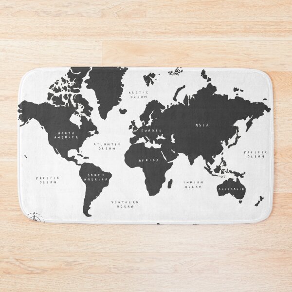 Item preview, World Map - Black and White designed and sold by Those Pencil Shavings.