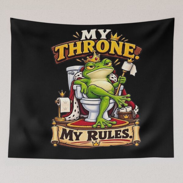 Item preview, Funny Frog King T-Shirt – My Throne My Rules Bathroom Humor designed and sold by Angelle55.