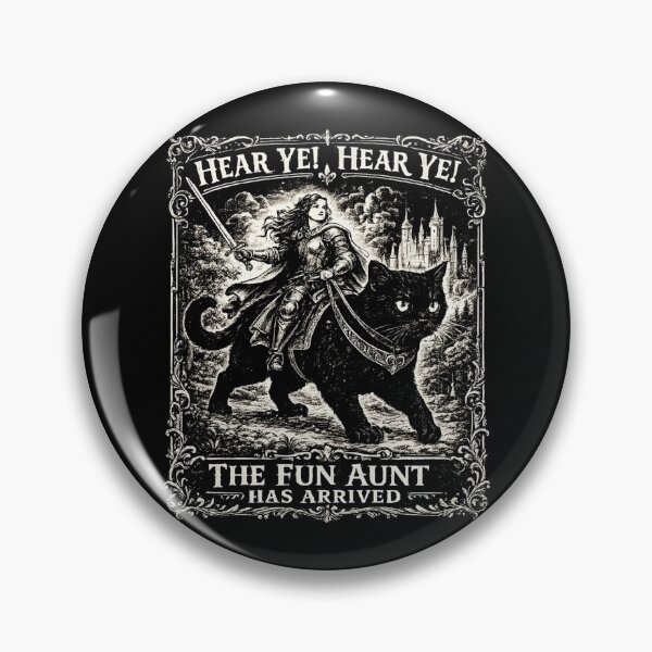 Item preview, Aunt Knight Riding Black Cat Medieval Hear Ye Fun Aunt Has Arrived designed and sold by AishaOneLove.