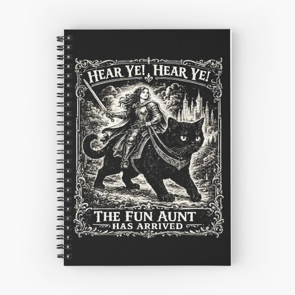 Item preview, Aunt Knight Riding Black Cat Medieval Hear Ye Fun Aunt Has Arrived designed and sold by AishaOneLove.