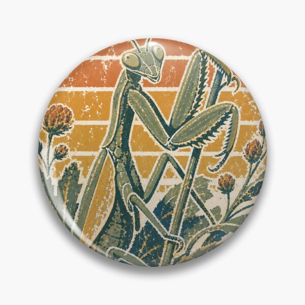 Item preview, Praying Mantis on the Garden Stem Wild Animal Sun Faded Retro Art designed and sold by VisualArtsOasis.