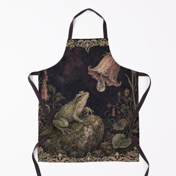 Item preview, Curious Frog Among Bellflowers – Gothic Illustration designed and sold by Noctifolia Field Journal.
