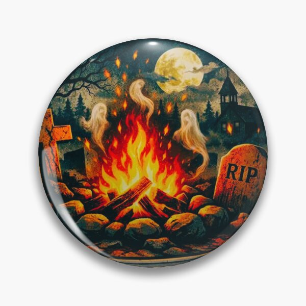 Item preview, Rest in Flames Graveyard Campfire Halloween Design designed and sold by GabeMountainArt.