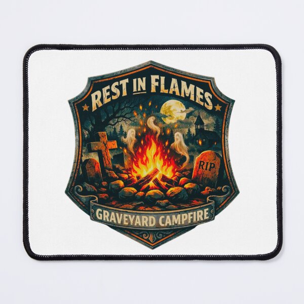 Item preview, Rest in Flames Graveyard Campfire Halloween Design designed and sold by GabeMountainArt.