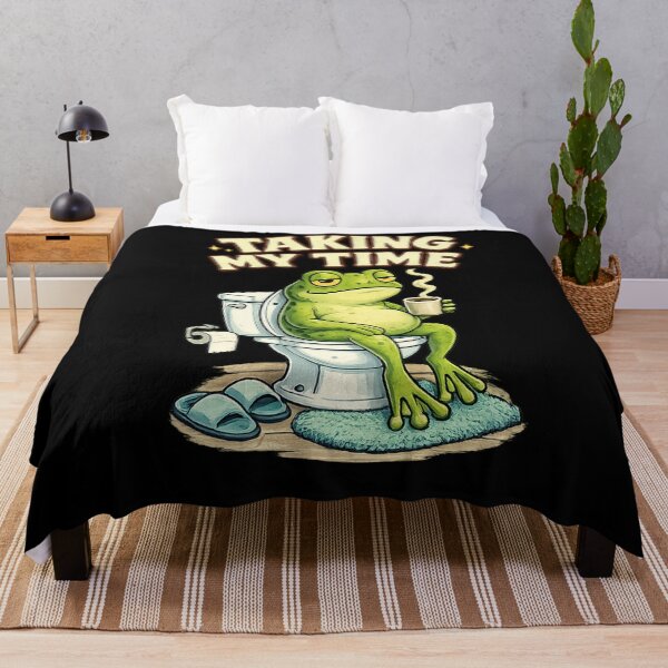 Item preview, Funny Frog Taking My Time T-Shirt – Coffee Bathroom Humor designed and sold by Angelle55.