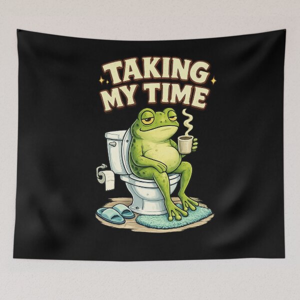Item preview, Funny Frog Taking My Time T-Shirt – Coffee Bathroom Humor designed and sold by Angelle55.