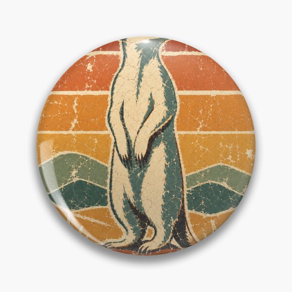 Item preview, Meerkat on the Desert Lookout Wild Animal Sun Faded Retro Art designed and sold by VisualArtsOasis.
