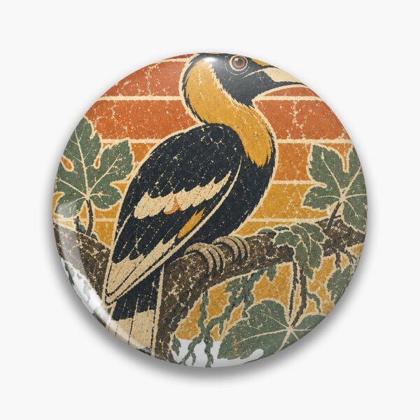 Item preview, Hornbill in the Rainforest Canopy Wild Animal Sun Faded Retro Art designed and sold by VisualArtsOasis.