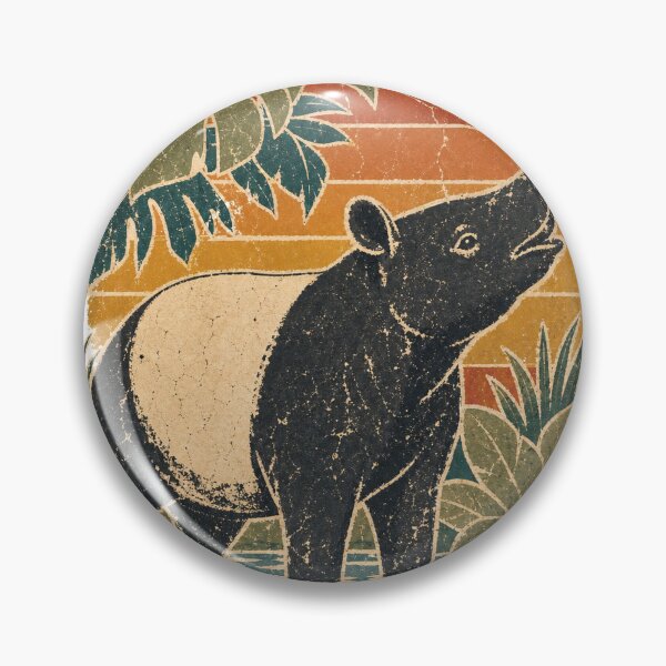 Item preview, Tapir at the Jungle River Wild Animal Sun Faded Retro Art designed and sold by VisualArtsOasis.