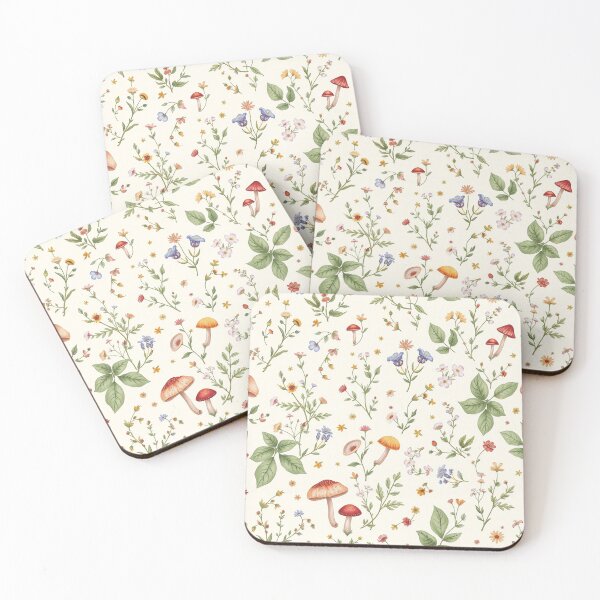 Item preview, Cottagecore Wildflower And Mushroom Floral Pattern designed and sold by IntelliMindDesigns.
