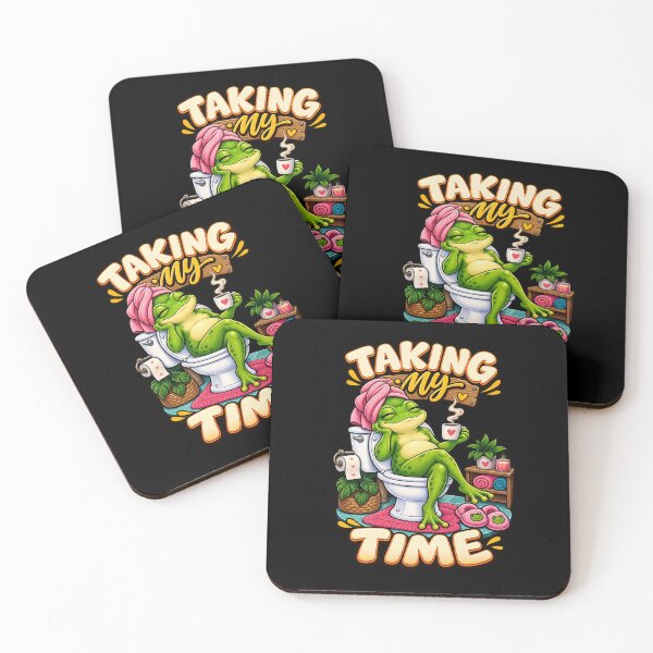 Item preview, Funny Frog Taking My Time T-Shirt – Coffee Bathroom Humor designed and sold by Angelle55.