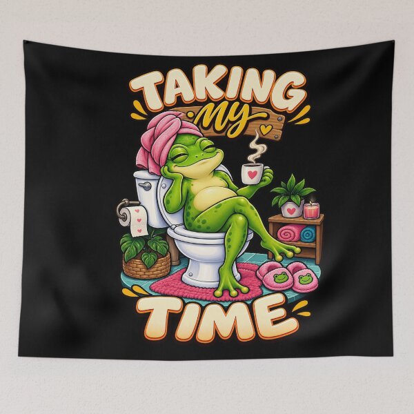 Item preview, Funny Frog Taking My Time T-Shirt – Coffee Bathroom Humor designed and sold by Angelle55.