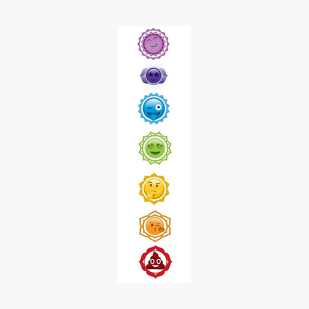 Poster for Sale avec lœuvre « Chakras Emoji Style » de lartiste Robin  Herrick | Redbubble