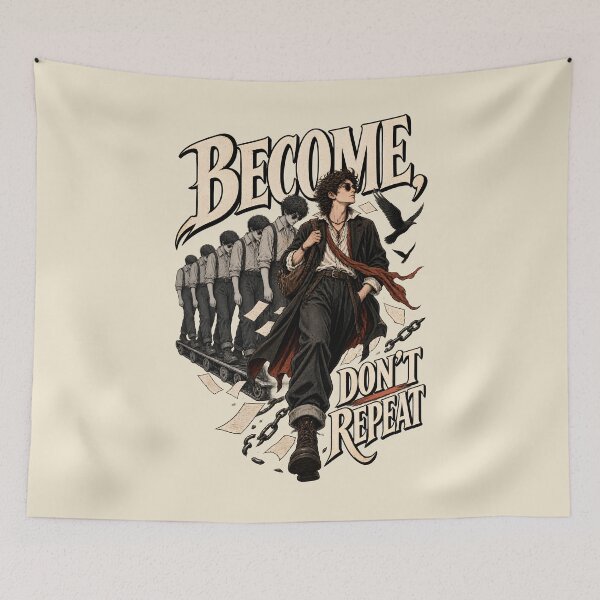 Item preview, Become, Don't Repeat – Personal Growth & Growth Mindset designed and sold by Creatiforge.