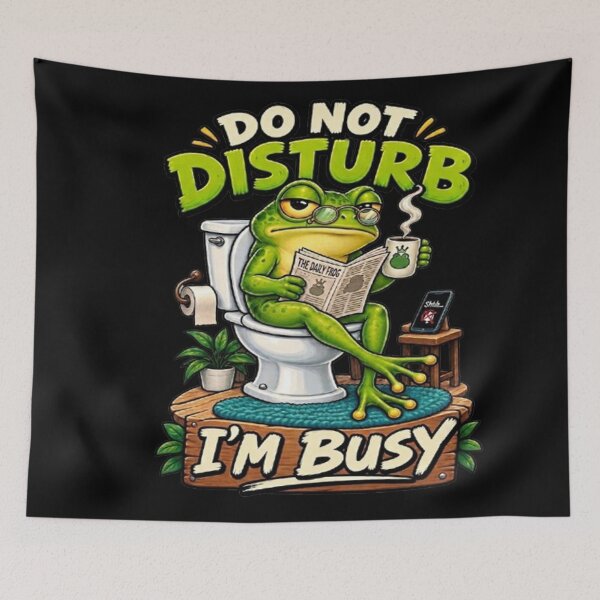Item preview, Funny Frog on Toilet T-Shirt – Do Not Disturb I'm Busy designed and sold by Angelle55.