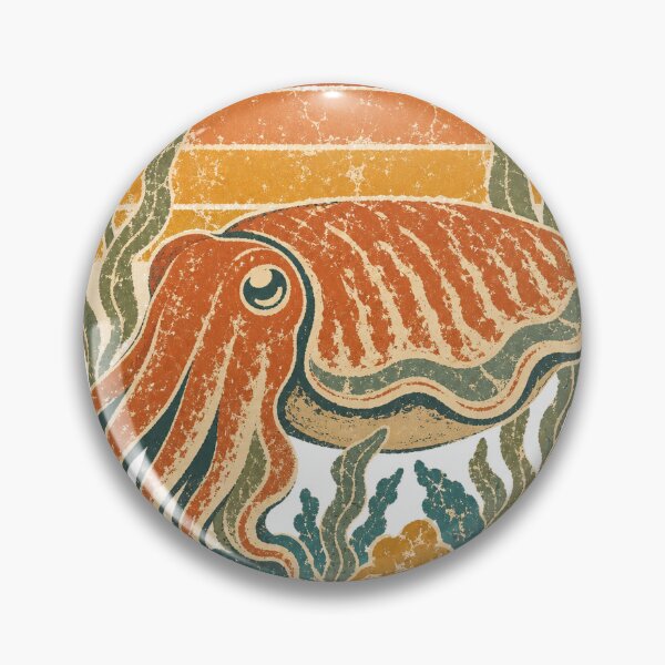 Item preview, Cuttlefish in the Kelp Shallows Wild Animal Sun Faded Retro Art designed and sold by VisualArtsOasis.