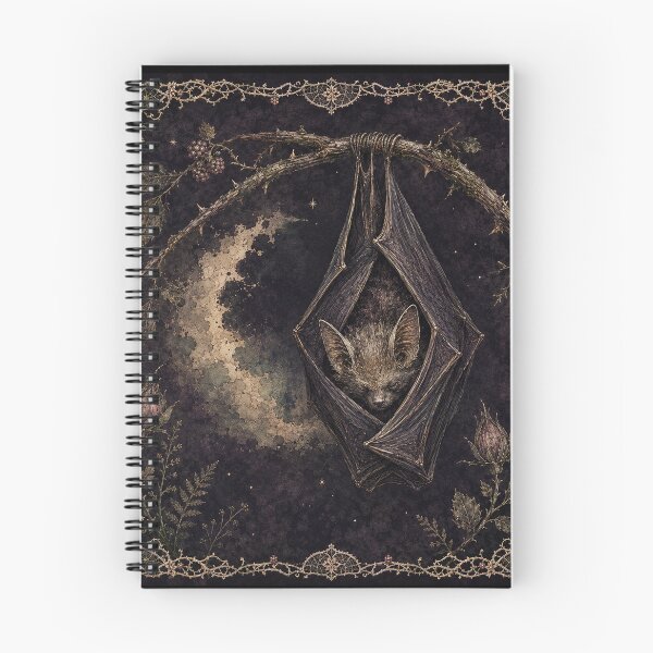 Item preview, Sleeping Bat Among Brambles – Dark Botanical designed and sold by Noctifolia Field Journal.