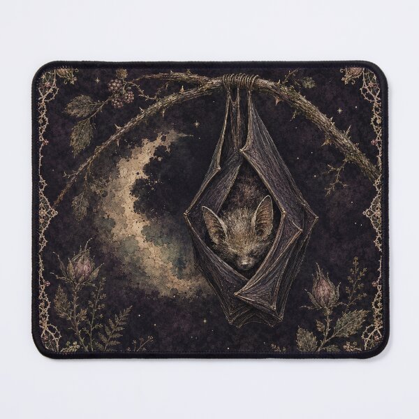 Item preview, Sleeping Bat Among Brambles – Dark Botanical designed and sold by Noctifolia Field Journal.
