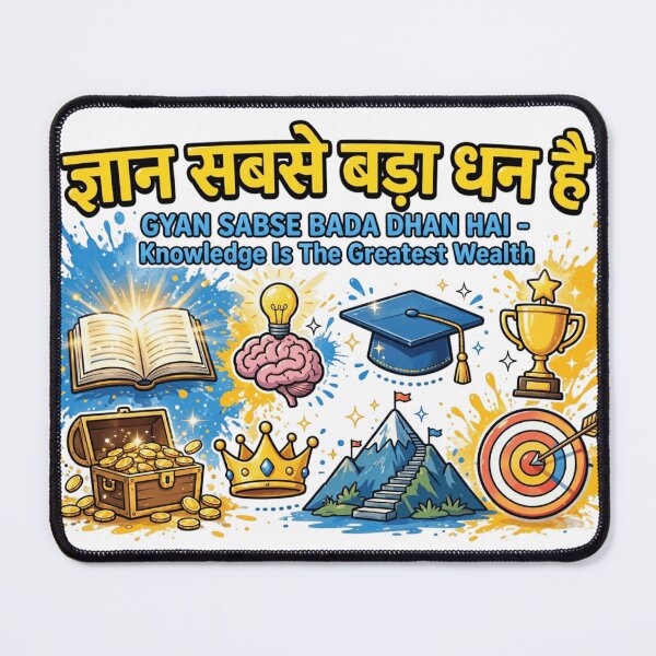 Item preview, Gyan Sabse Bada Dhan Hai - Knowledge Is Greatest Wealth Hindi Quote designed and sold by prithvi chand.