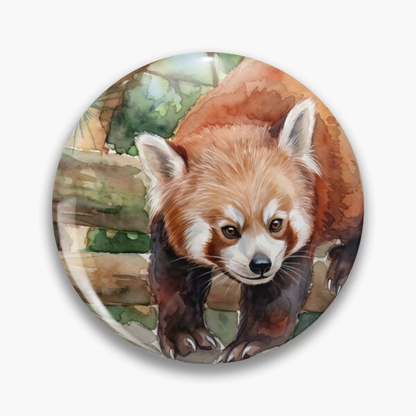 Item preview, Red Panda on Branch — Watercolor Wildlife Art  designed and sold by M.ALK.Watercolor.