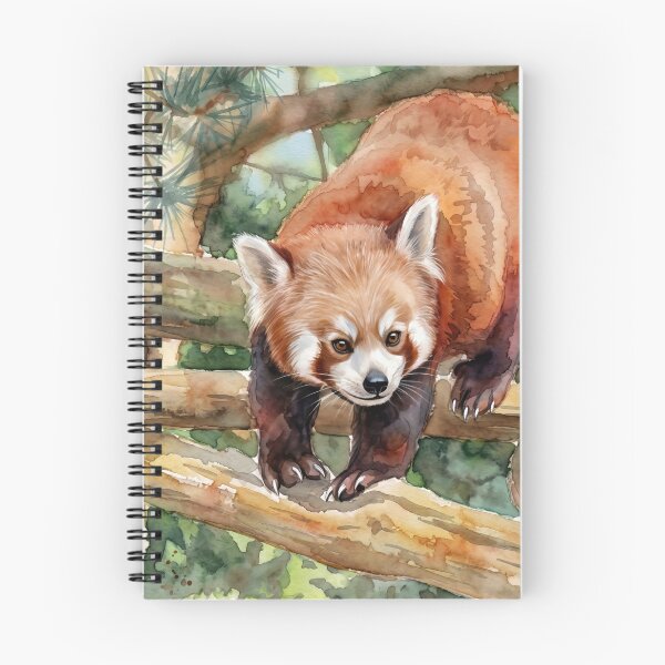 Item preview, Red Panda on Branch — Watercolor Wildlife Art  designed and sold by M.ALK.Watercolor.