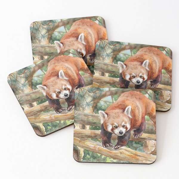 Item preview, Red Panda on Branch — Watercolor Wildlife Art  designed and sold by M.ALK.Watercolor.