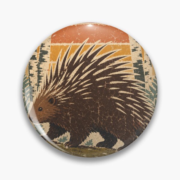 Item preview, Porcupine in the Birch Woods Wild Animal Sun Faded Retro Art designed and sold by VisualArtsOasis.