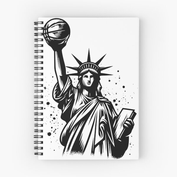Item preview, Lady liberty holding up a basketball classic t-shirts stickers  designed and sold by Knowvhere.
