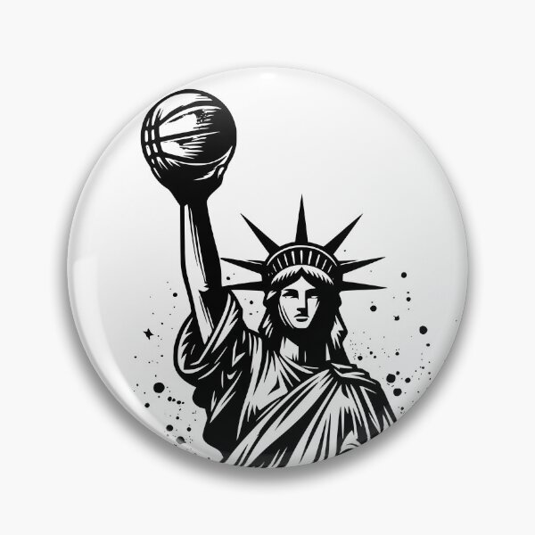 Item preview, Lady liberty holding up a basketball classic t-shirts stickers  designed and sold by Knowvhere.