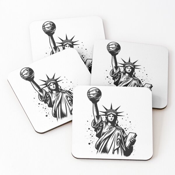 Item preview, Lady liberty holding up a basketball classic t-shirts stickers  designed and sold by Knowvhere.