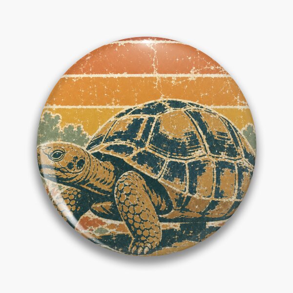 Item preview, Tortoise in the Dry Scrubland Wild Animal Sun Faded Retro Art designed and sold by VisualArtsOasis.