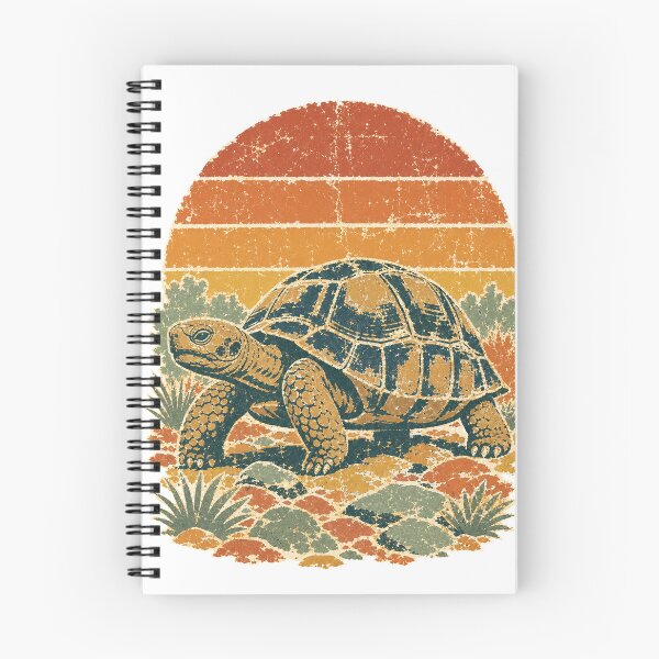 Item preview, Tortoise in the Dry Scrubland Wild Animal Sun Faded Retro Art designed and sold by VisualArtsOasis.