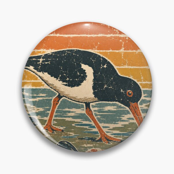 Item preview, Oystercatcher on the Tide Line Wild Animal Sun Faded Retro Art designed and sold by VisualArtsOasis.