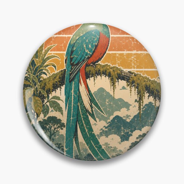 Item preview, Quetzal in the Cloud Forest Wild Animal Sun Faded Retro Art designed and sold by VisualArtsOasis.