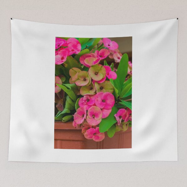 Item preview, Bright Pink Oxalis Flowers in a Pot with Lush Green Leaves and Vibrant Colorful Blooms designed and sold by Nmallia.