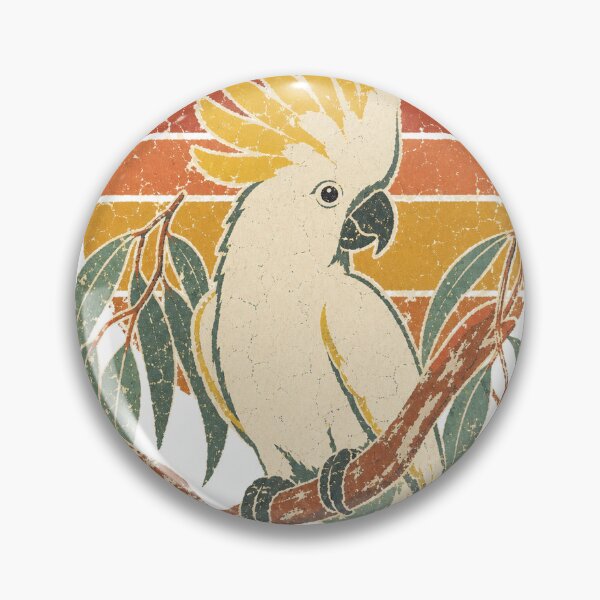 Item preview, Cockatoo in the Eucalyptus Grove Wild Animal Sun Faded Retro Art designed and sold by VisualArtsOasis.