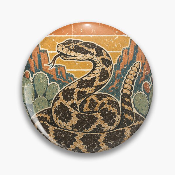 Item preview, Rattlesnake in the Desert Canyon Wild Animal Sun Faded Retro Art designed and sold by VisualArtsOasis.