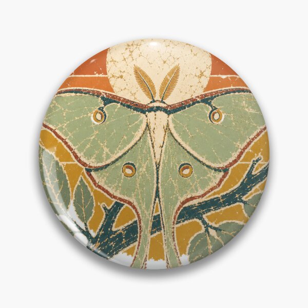 Item preview, Luna Moth in the Moonlit Forest Wild Animal Sun Faded Retro Art designed and sold by VisualArtsOasis.
