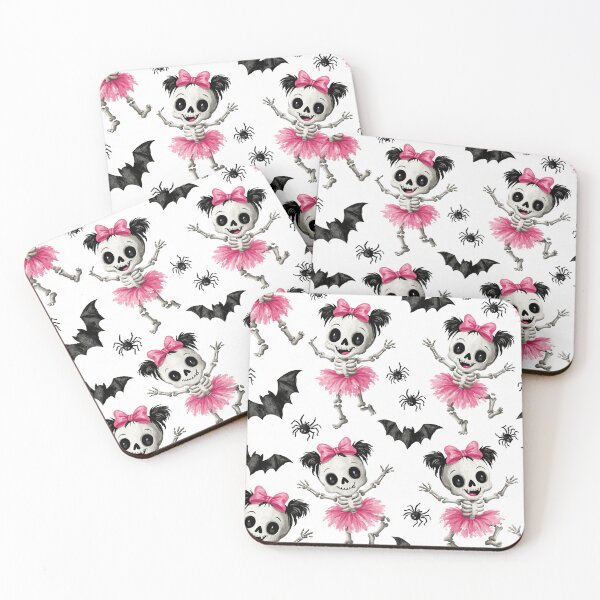 Item preview, Pink Ballerina Skeleton Halloween Pattern designed and sold by NadinArtStudio.