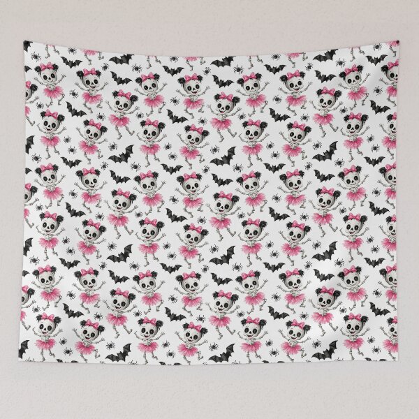 Item preview, Pink Ballerina Skeleton Halloween Pattern designed and sold by NadinArtStudio.