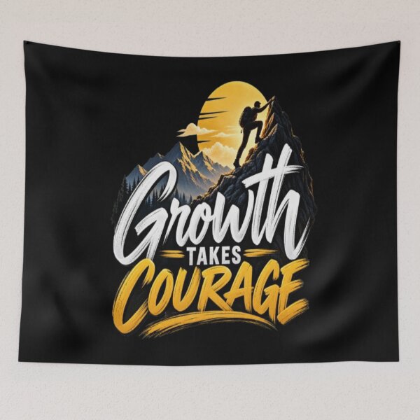 Item preview, Growth Takes Courage – Motivational Climbing Quote Design designed and sold by v6ziix.