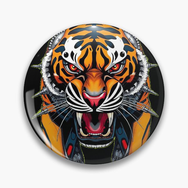 Artikelvorschau, Cyborg-Tiger – Retro-Comic-Stil entworfen und verkauft von Benito Del Ray.