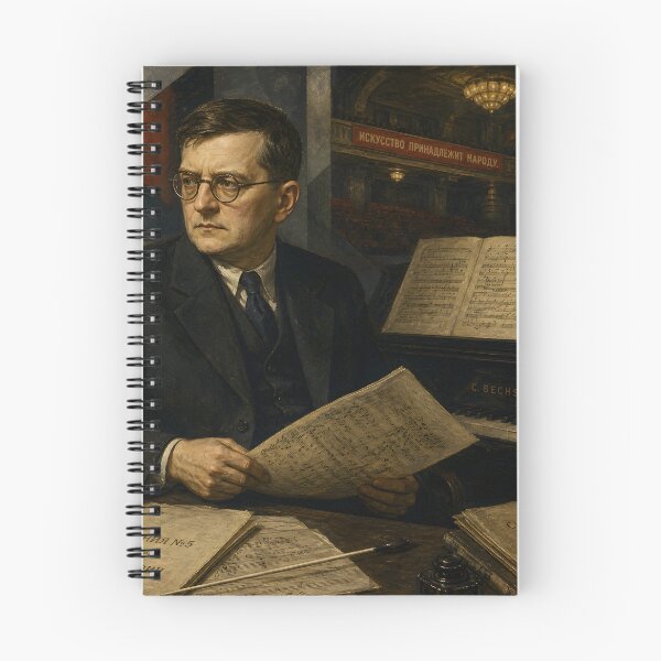 Item preview, Modern Symphony Master: Dmitri Shostakovich Vintage Oil Painting - Piano & Orchestra Legacy designed and sold by DoReMiStudio.