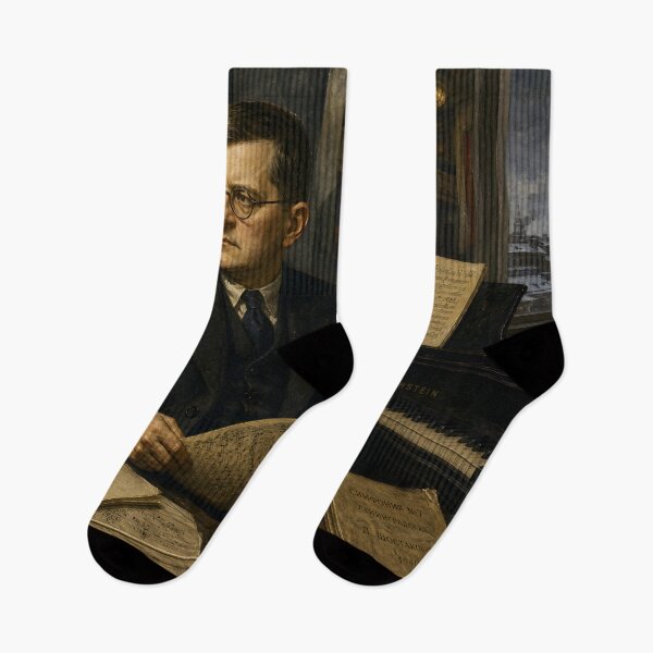 Item preview, Modern Symphony Master: Dmitri Shostakovich Vintage Oil Painting - Piano & Orchestra Legacy designed and sold by DoReMiStudio.