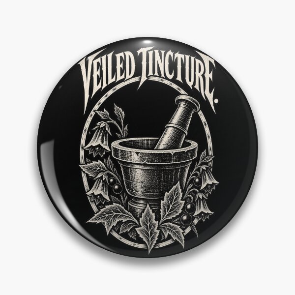 Item preview, Veiled Tincture – Enchanted Mortar Among Wild Botanicals in Gothic Linocut designed and sold by Anyshca.