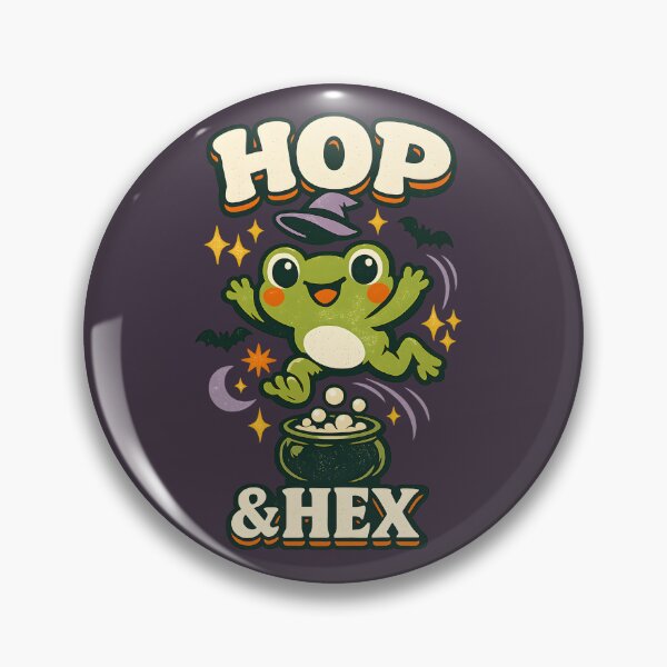 Item preview, Hop & Hex – Cute Jumping Frog Witch Halloween designed and sold by  MAD's Recreation Studio.