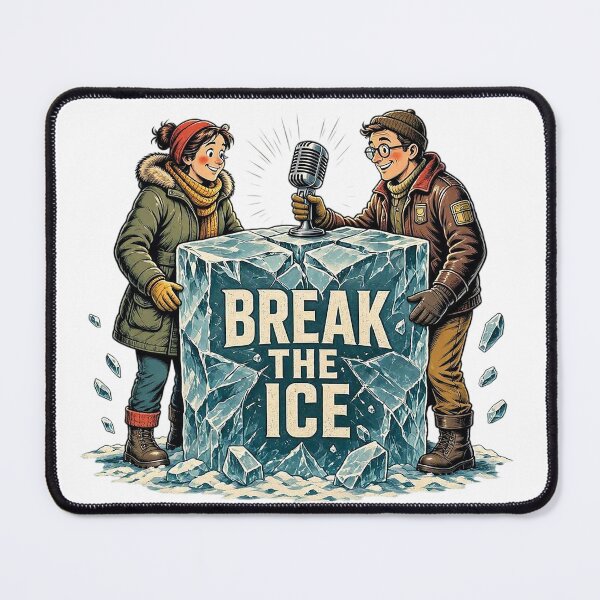 Item preview, Break The Ice Podcast Social Humor Vintage Graphic Tee Design designed and sold by Nubian Style.