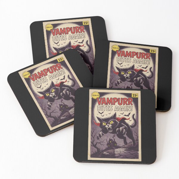 Item preview, Vampurr Bites Again Funny Cat Classic Halloween Horror designed and sold by Redgiant87x.