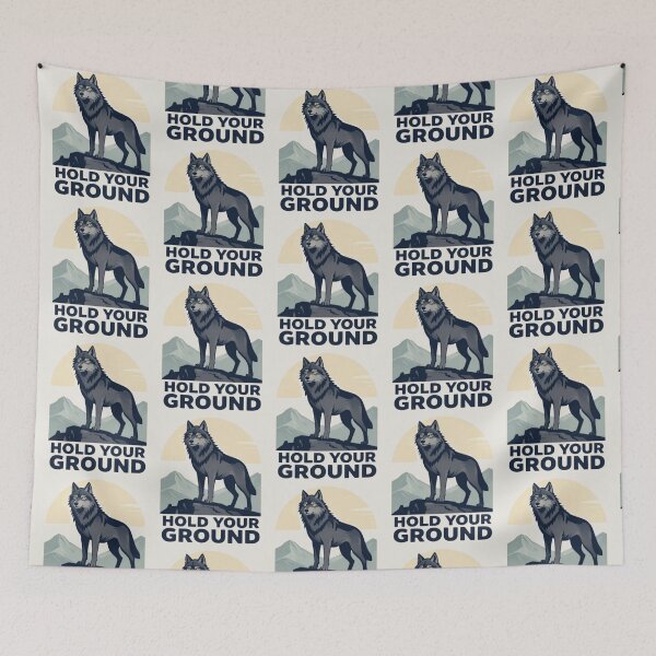 Item preview, Hold Your Ground – Powerful Wolf Illustration designed and sold by Dogandesighn.